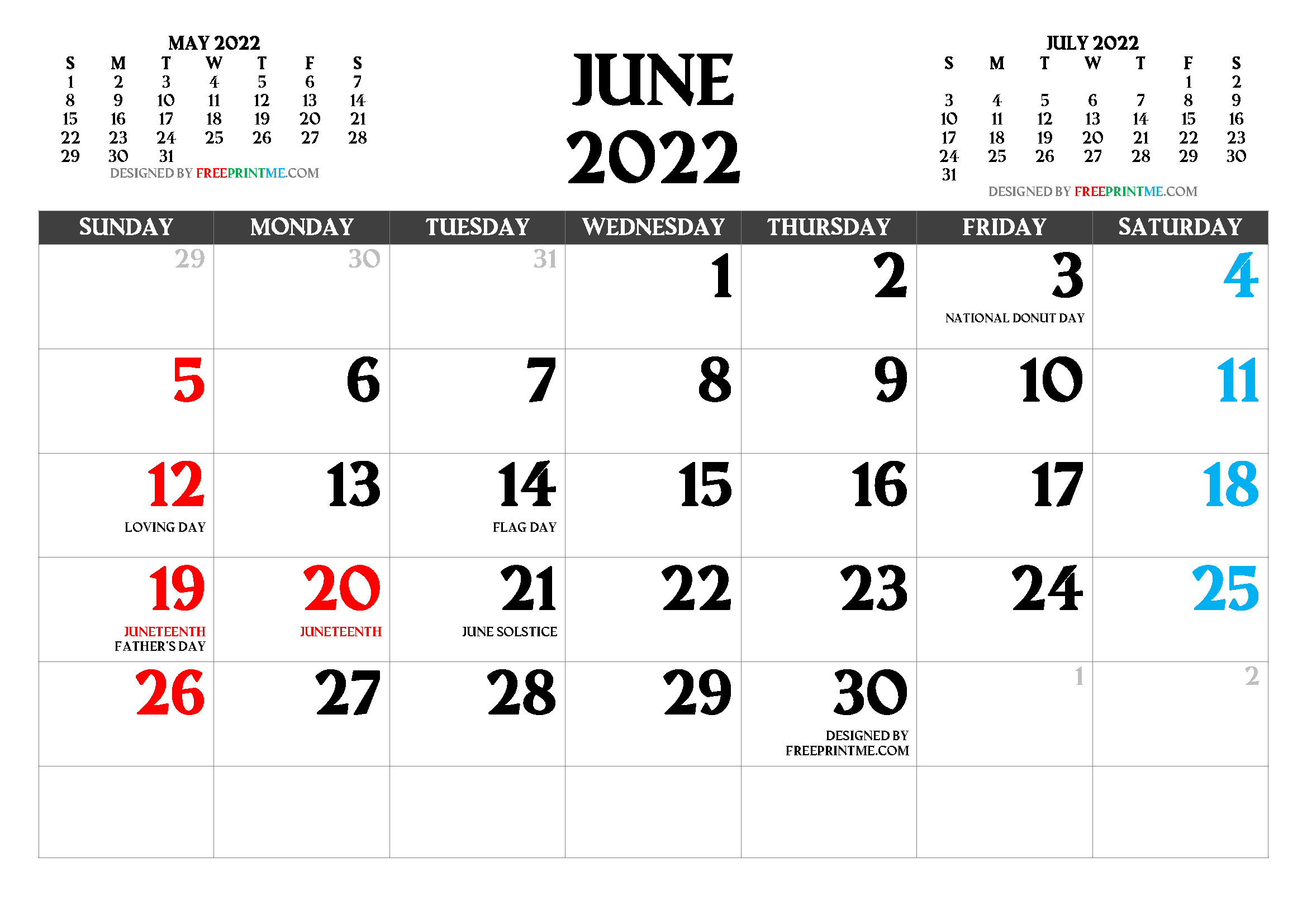 June 2022 Calendar Free Printable June 2022 Calendar Pdf And Image