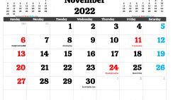 Free Printable November 2022 Calendar PDF, PNG Image