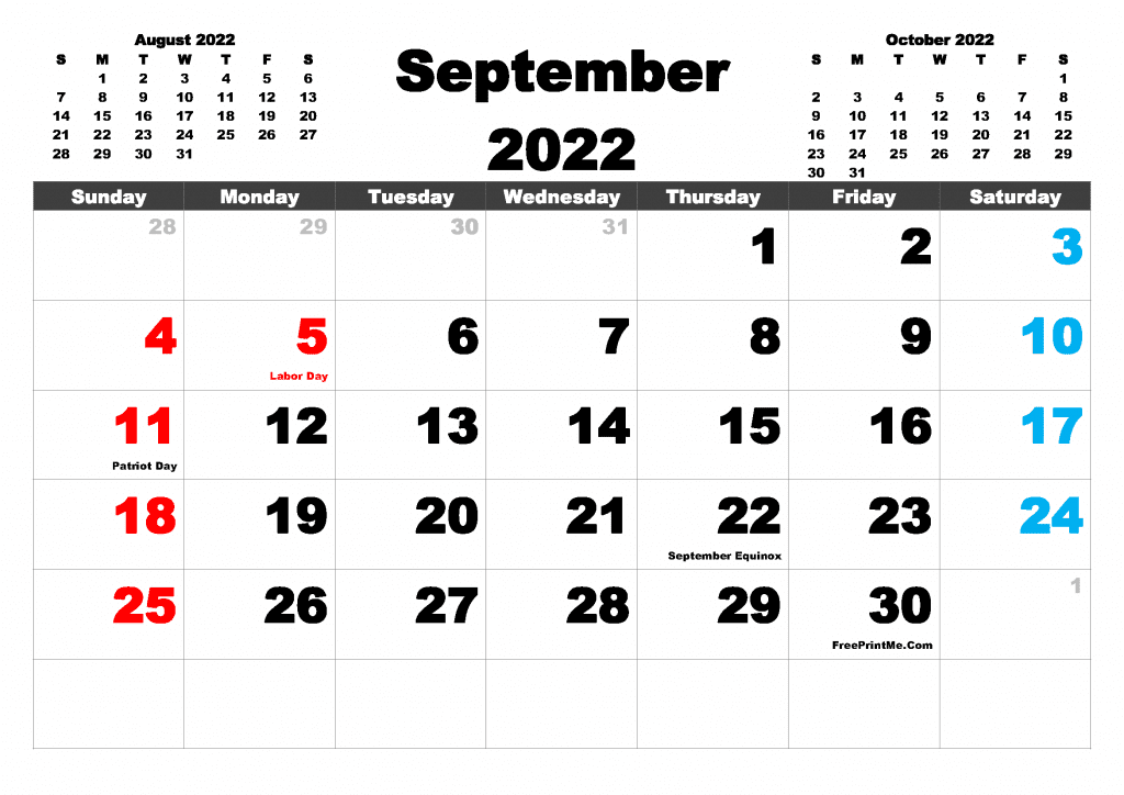 September 2022 Calendar Free Printable September 2022 Calendar Pdf