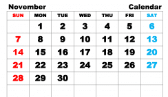 Free Printable November 2021 Calendar as PDF and Image