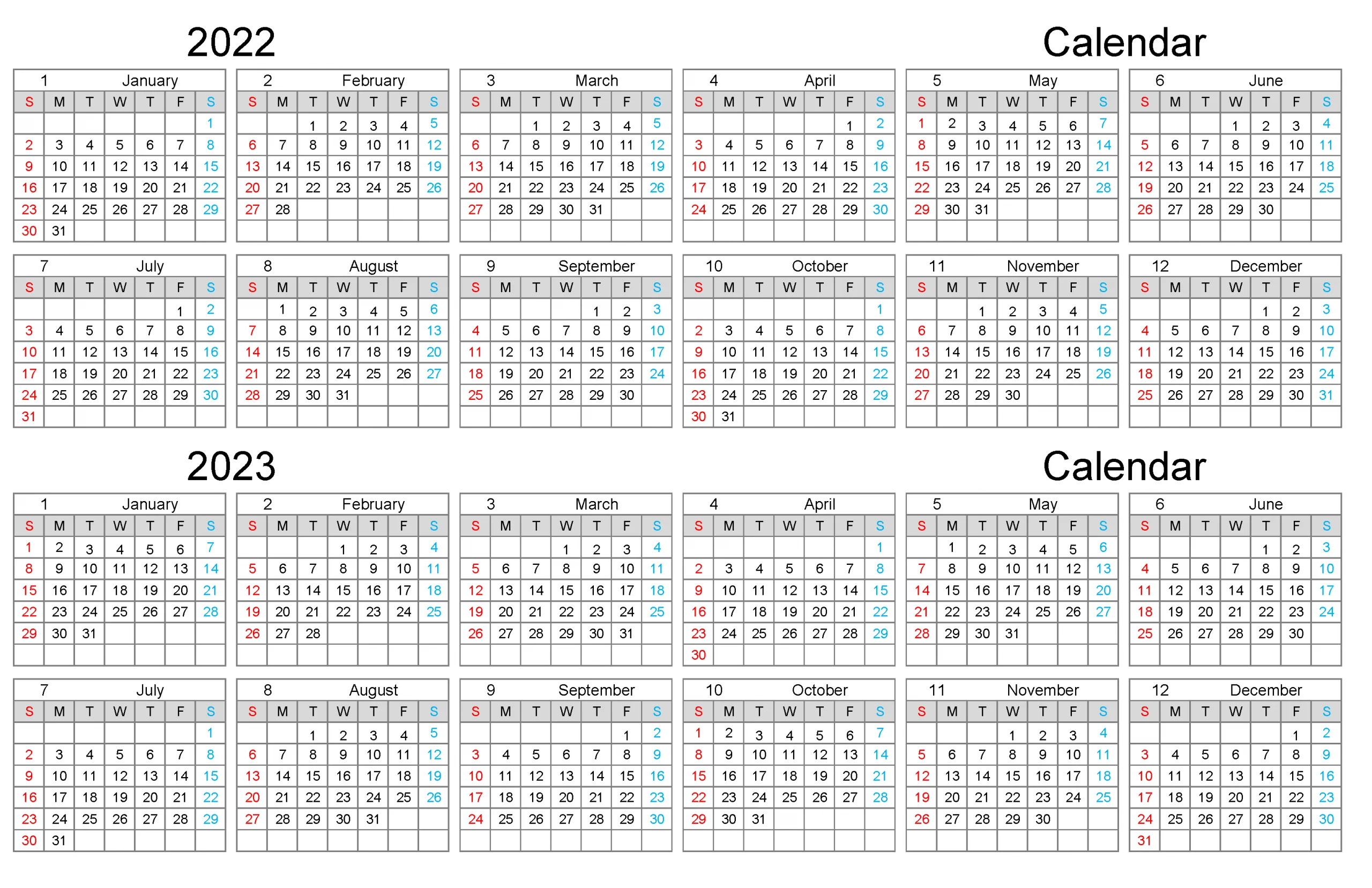 Free Printable 2021 2022 Calendar with Holidays