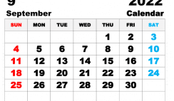 Free Printable September 2022 Calendar A3 Wide