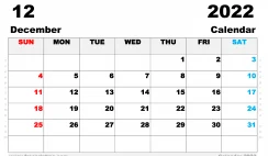 Free Printable December 2022 Calendar Ledger