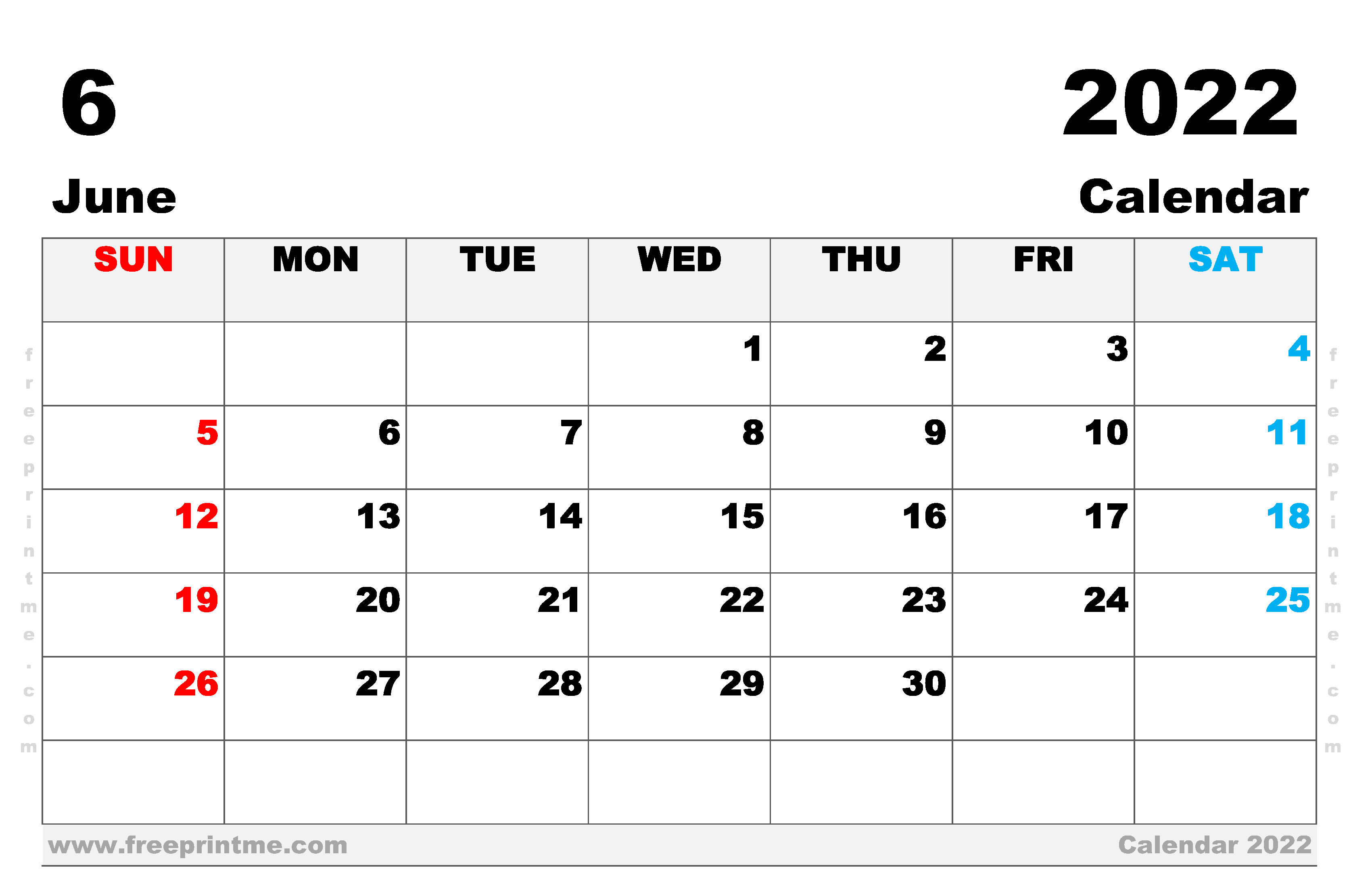 Free Printable June 2022 Calendar Ledger