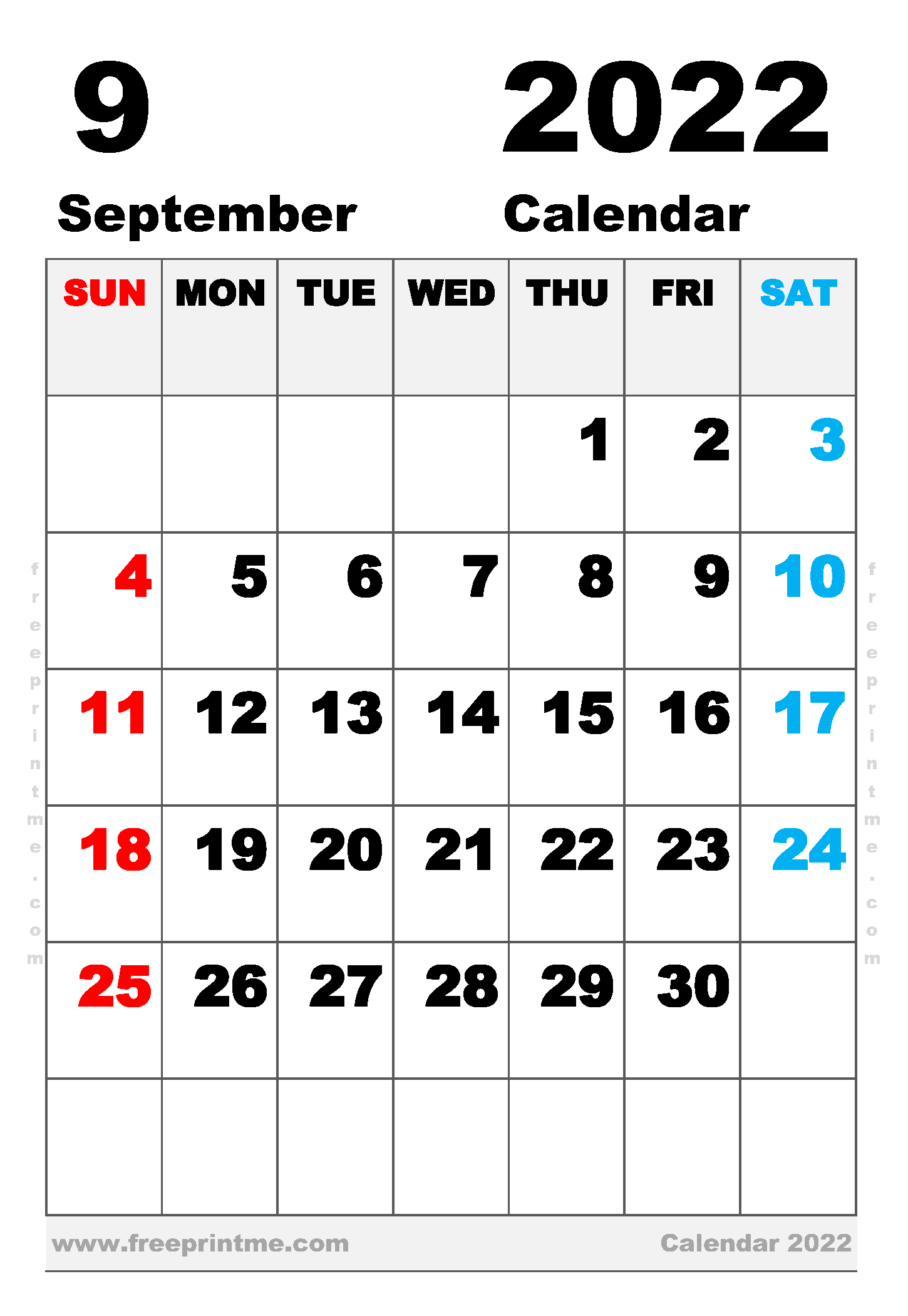 Free Printable September 2022 Calendar Executive