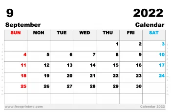 Free Printable September 2022 Calendar Ledger