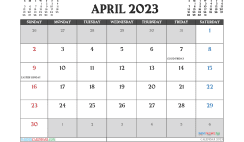 Free April 2023 Calendar Template
