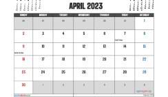 Free April 2023 Calendar Template