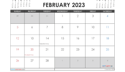 Printable February 2023 Calendar with Holidays