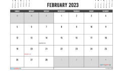 Free February 2023 Calendar Template
