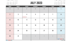 Free July 2023 Calendar Printable