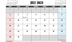 Free July 2023 Calendar Template