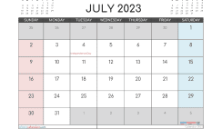 Free Calendar July 2023 Printable