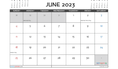 Printable June 2023 Calendar with Holidays