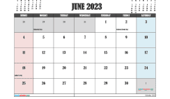 Free June 2023 Calendar Template