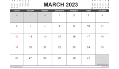 March 2023 Calendar Free Printable