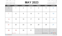 May 2023 Calendar Free Printable