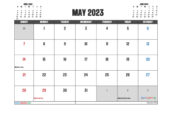 Free May 2023 Calendar Template