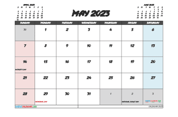 Free 2023 Calendar May Printable