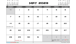 Free May 2023 Calendar with Holidays