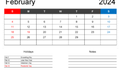 2024 Blank February Calendar F2401