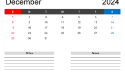Printable Blank Calendar December 2024 D1203