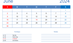 June 2024 Calendar Template Editable J6405