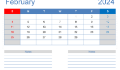 February Free Printable Calendar 2024 F2206