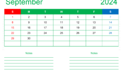 Free Blank September 2024 Calendar S9209