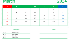 Free Printable Calendars 2024 March M3409