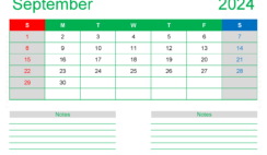 September month 2024 Holidays S9210