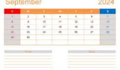 September 2024 Blank Calendar Template S9214