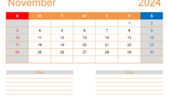 November 2024 Blank Calendar Template N1214