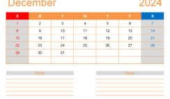 December 2024 Blank Calendar Template D1214