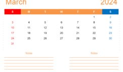 March 2024 Calendar Editable Free M3215