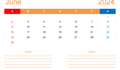 June 2024 Calendar Editable Free J6215