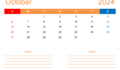 October 2024 Calendar Editable Free O1215