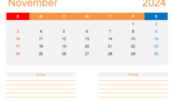 November 2024 Calendar with week numbers N1216