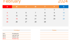Blank Printable February Calendar 2024 F2416