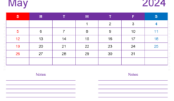 Blank Calendar Printable May 2024 M5217