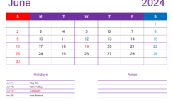 June 2024 Blank Calendar Pages J6417