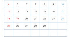 Printable February 2024 Blank Calendar F2425