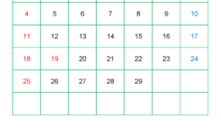 Printable Monthly Calendar Feb 2024 F2149