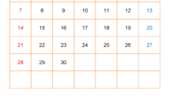 2024 April Calendar Excel A4233