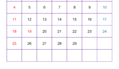 Free Calendar for February 2024 F2157