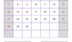 April 2024 Calendar in Excel A4158