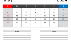 Printable May 2024 Monthly Calendar M5242