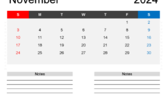 November 2024 Printable Free Calendar N1244