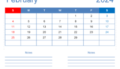 2024 February Blank Calendar F2245