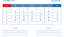 2024 March Blank Calendar M3245